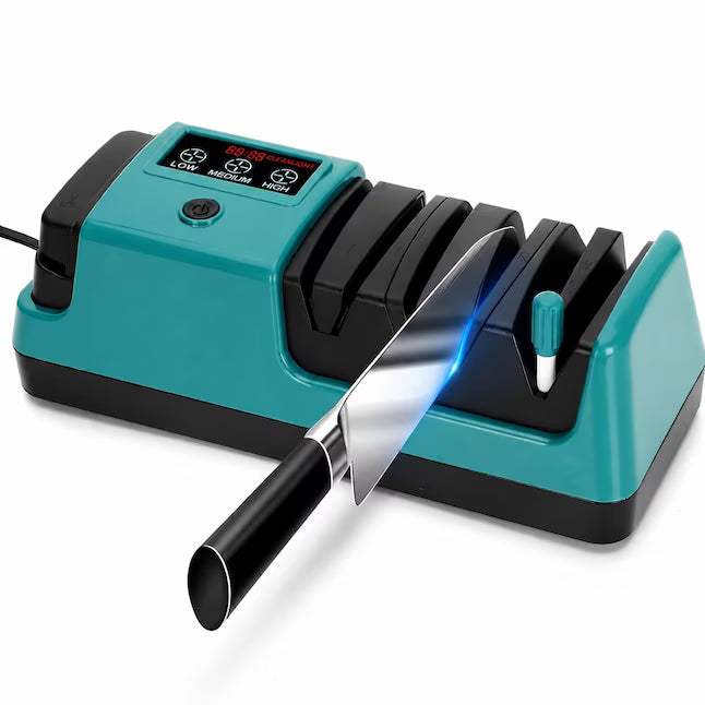 Electric Knife Sharpener with Three Speed Settings for Kitchen
