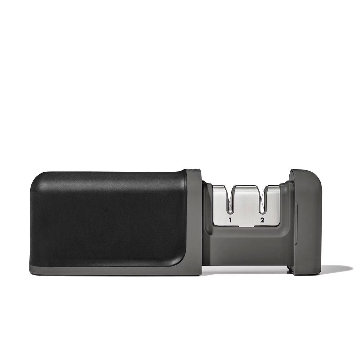 Knife Sharpener: Manual Stainless Steel & Ceramic