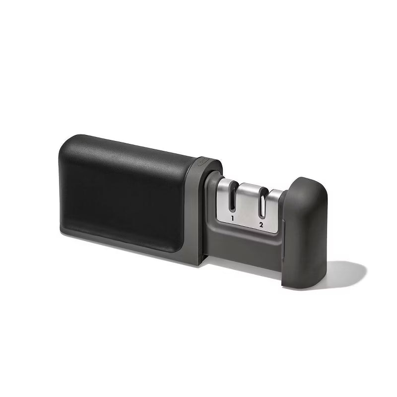 Knife Sharpener: Manual Stainless Steel & Ceramic